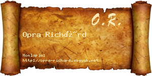 Opra Richárd névjegykártya
