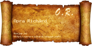 Opra Richárd névjegykártya