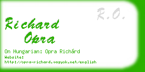 richard opra business card
